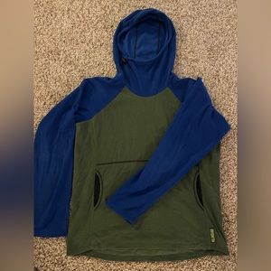 Melanzana Micro Grid Hoodie Men’s Large Blue and Green